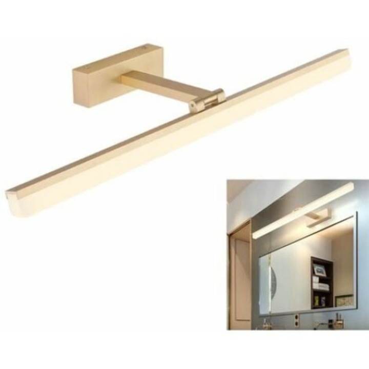 LED лампа за огледало Tovbmup, регулируема, алуминий, 9w, златиста, 40см