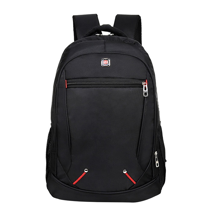 Rucsac de calatorie pentru barbati, Tesatura Oxford, Bretele ajustabilen, Negru