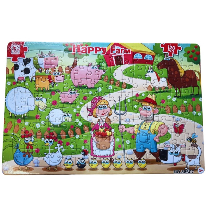 Hardboard 2D puzzle, 120 db, Farm, 28×42 cm