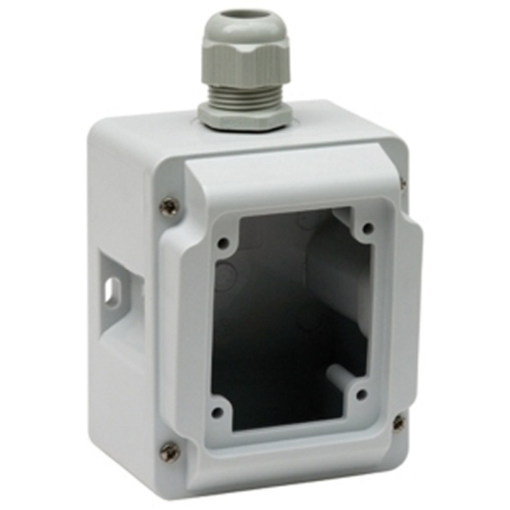 Doza aplicata Schneider Electric PratiKa PKZ085, 65x85 mm IP67 gri, pentru tablouri organizare electrica Santier