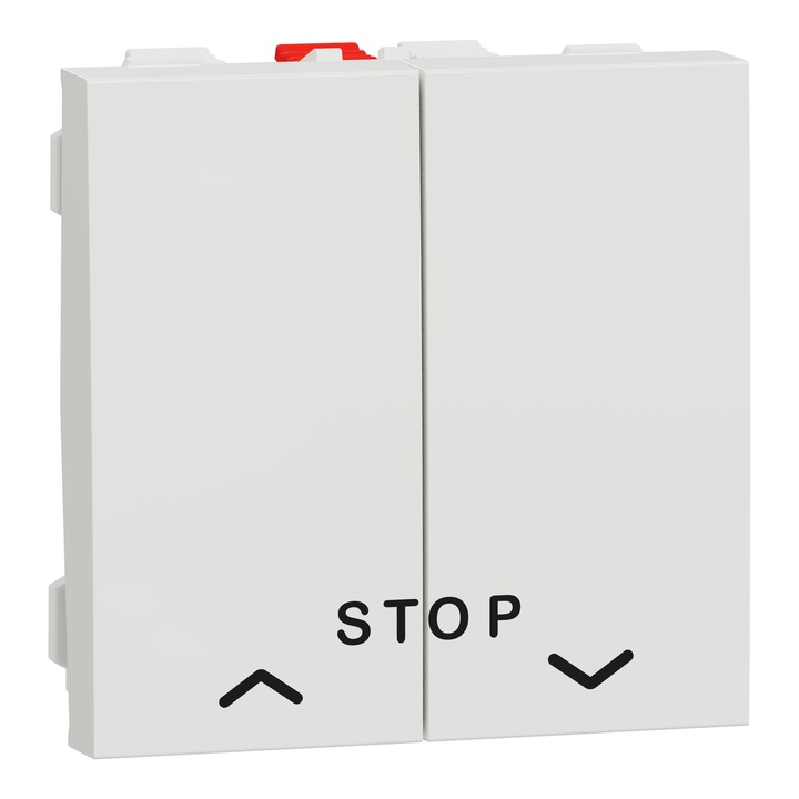 Intrerupator pentru jaluzele Schneider Electric Unica NU323718, 2 module, simbol sageti sus-jos, alb