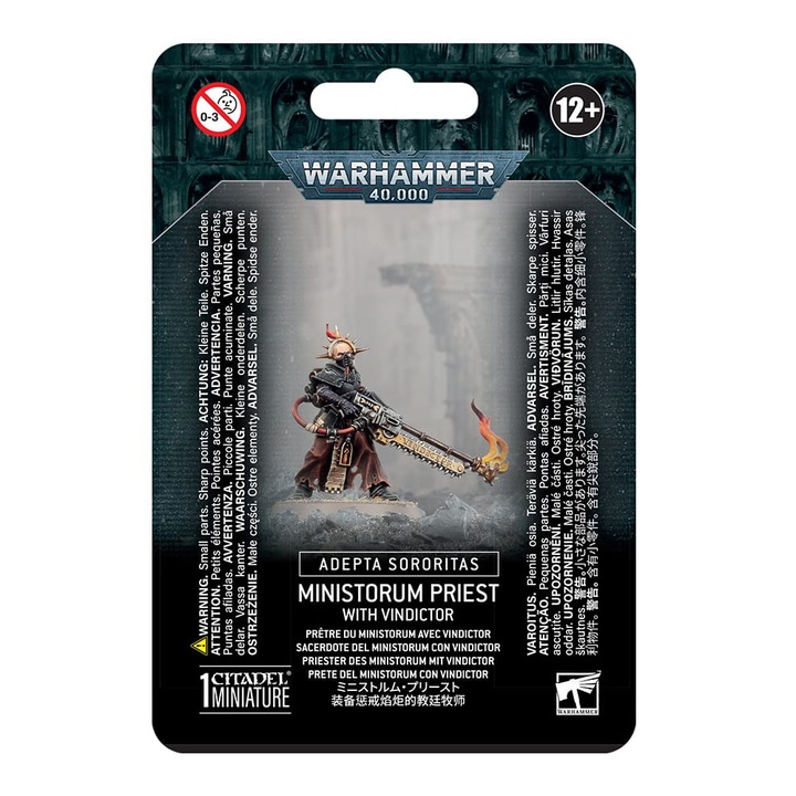 Warhammer 40000 Game Expansion Ministorum Priest With Vindictor Adepta Sororitas Games Workshop 4 части Сиво