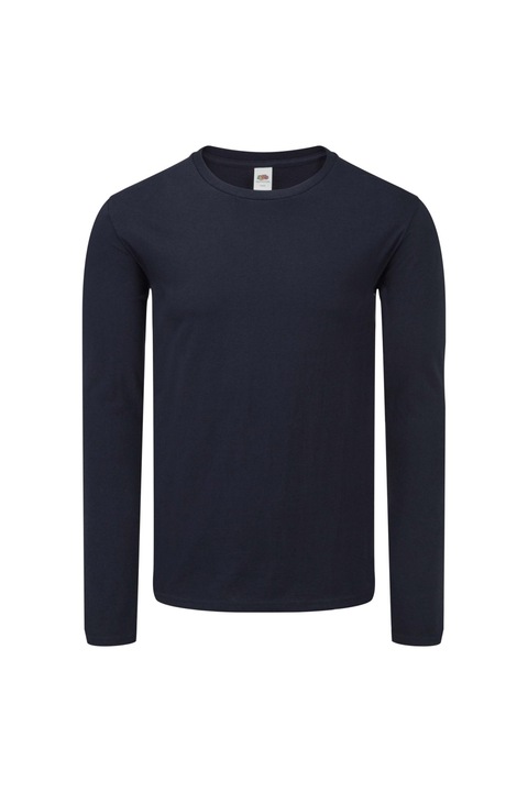 Tricou cu maneca lunga barbati Fruit of the Loom Iconic, Bumbac, Negru, Bleumarin