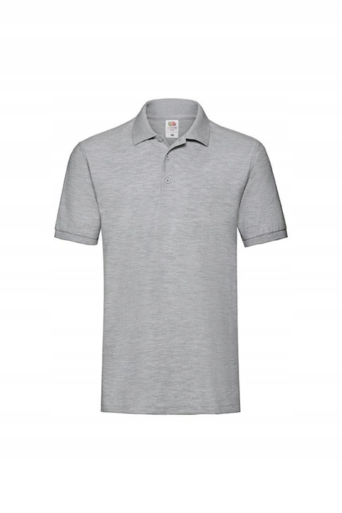 Fruit of the Loom Premium Polo Athletic Heather férfi póló szürke pamut, Szürke