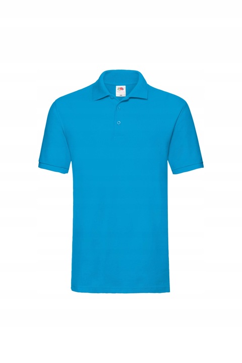 Fruit of the Loom Polo Prémium kék pamut férfi póló, Kék