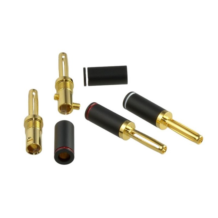 Conector Banana Auden B1, Cupru, Negru, 38mm