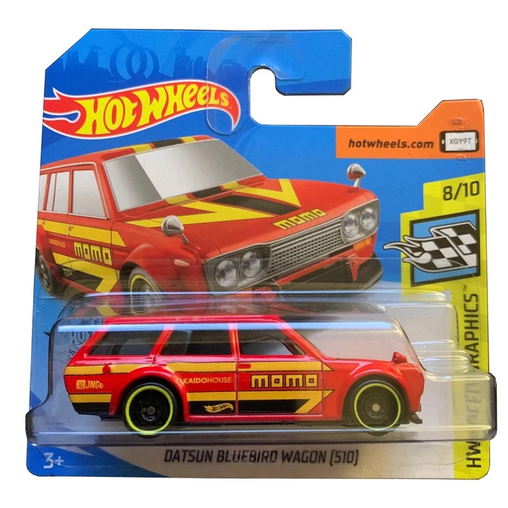 Hot Wheels Datsun Bluebird Wagon (510) автомобил, HW Speed Graphics Collection - Momo Racing 2020 Edition, Червен, 1:64