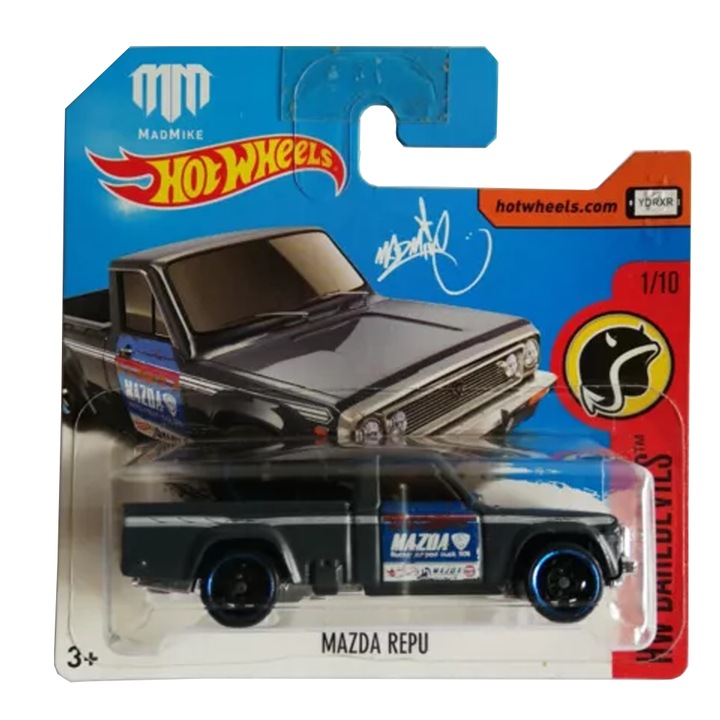 Masinuta metalica Hot Wheels Mazda Repu, Colectia HW Daredevils - Editia 2017, Gri, 1:64