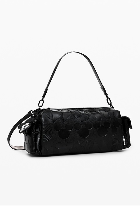 DESIGUAL, Keresztpántos műbőr táska, Fekete
