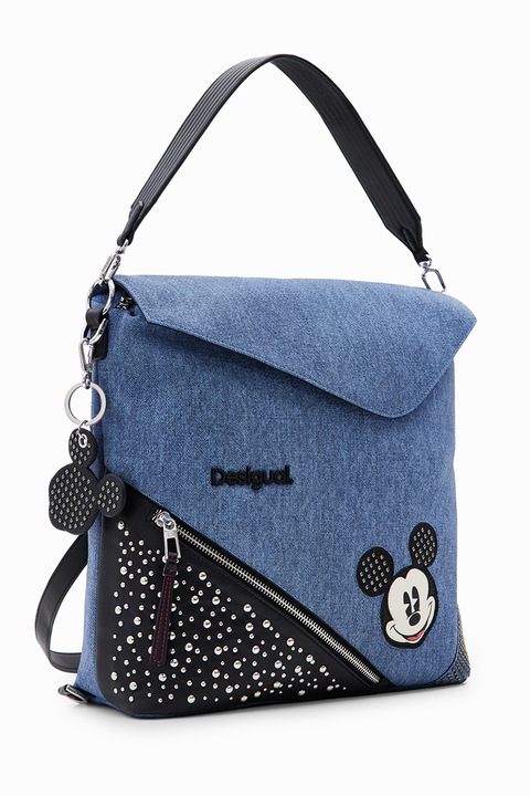DESIGUAL, Дънкова раница с десен на Мики Маус, Прашно синьо