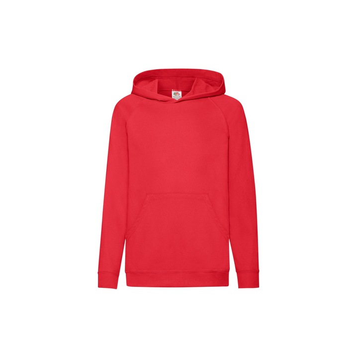 Худи за момчета, Fruit of the Loom, памук/полиестер, червено, права кройка