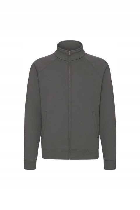 Férfi kapucnis pulóver cipzárral, Fruit of the Loom, Pamut, Grafit, XL INTL