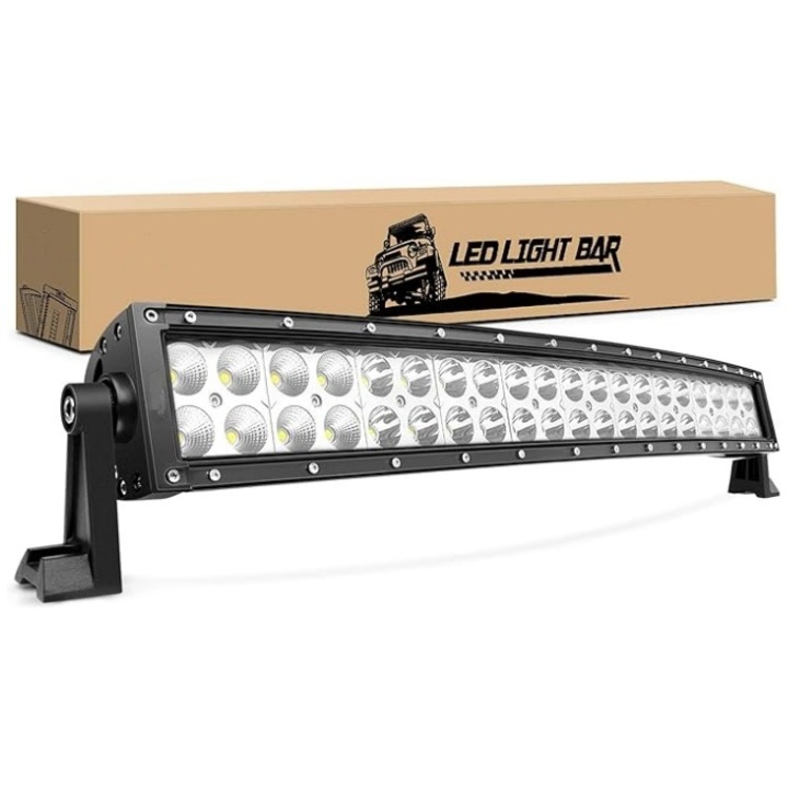 Bara LED Auto Curbata 56cm 130W Osram – Iluminare Super Luminoasa cu 3 Randuri, Rezistenta la Apa si Socuri pentru SUV, Camioane, ATV, Barci