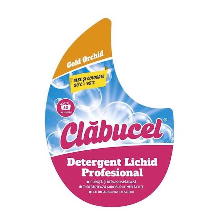 Clabucel professzionális gél folyékony mosószer fehér és színes ruhákhoz Gold Orchid, 3L