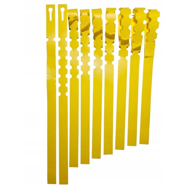 100 db-os készlet növényekhez, kerti címke, időjárásálló, sárga, 400x20 mm