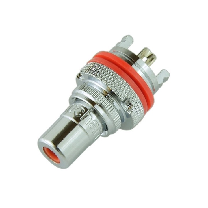 Priza Rca Cinch Aucharm, placat cu rodiu, 11mm, rosu\alb