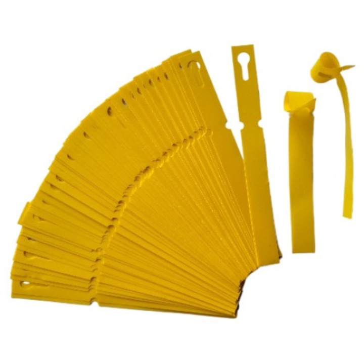 100 db-os címkekészlet kertészkedéshez, Garden Label, HDPE, Időjárásálló, 17x200mm, Sárga