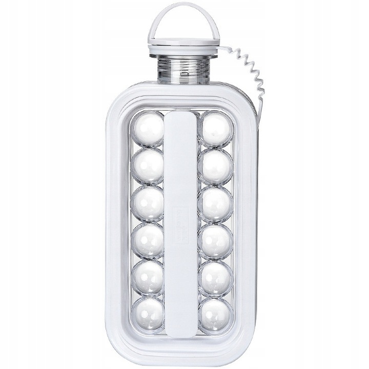 Butelca 2 in 1, Tritan, alb, 27.3x11.4x5.8cm, Set 17 forme gheata