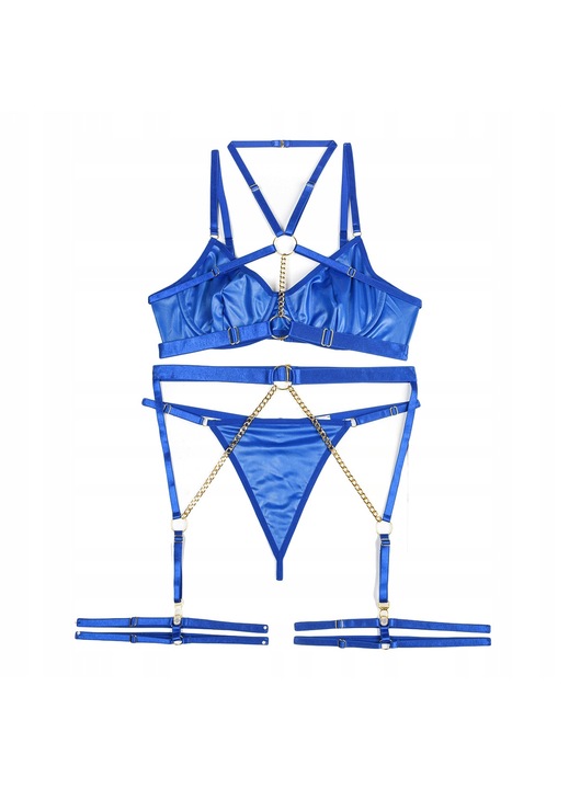 Szexi fehérnemű szettek nőknek, poliészter, Kék