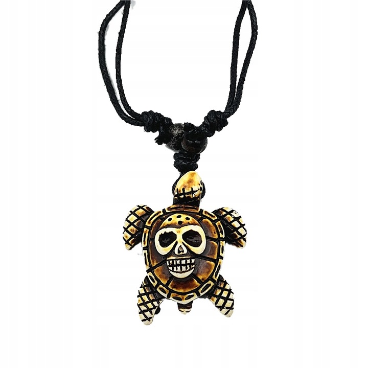 Colier cu pandantiv in forma de frunza, reglabil, rasina, maro, 30-65cm