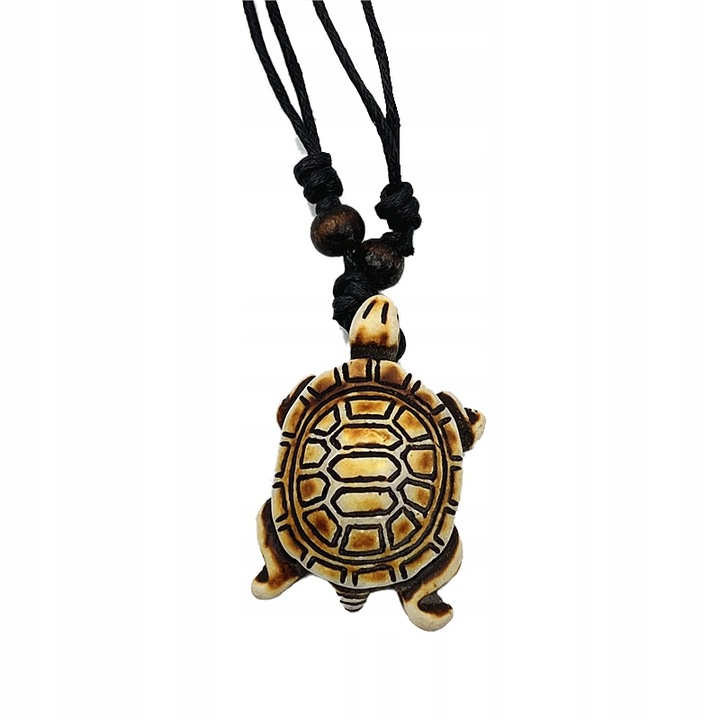 Colier cu pandantiv in forma de frunza, rasina, reglabil, maro, 30-65cm