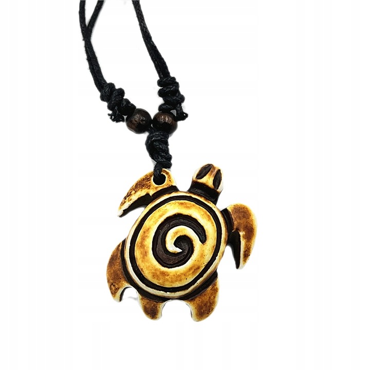 Colier cu pandantiv in forma de frunza, reglabil, rasina, maro, 30-65cm