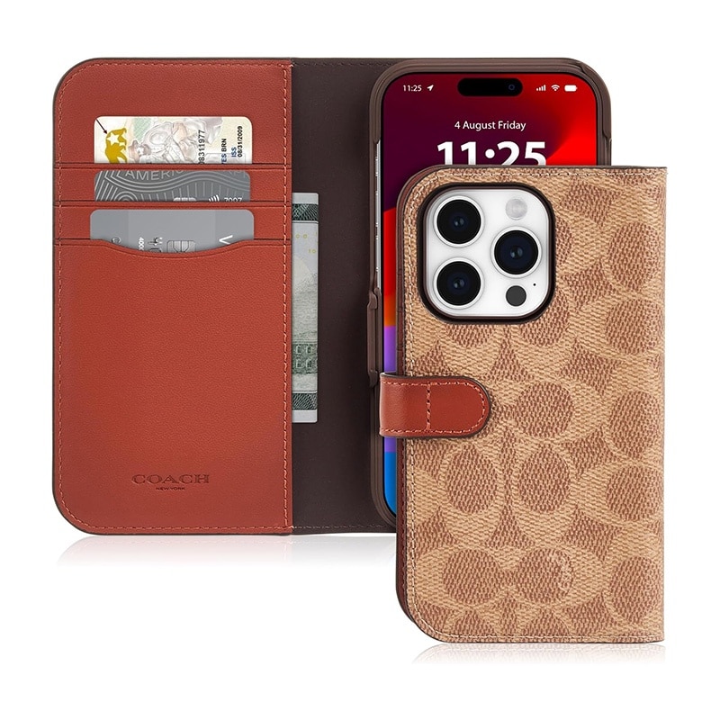 Husa telefon 2in1, Coach, Folio Signature C, Compatibil cu Apple