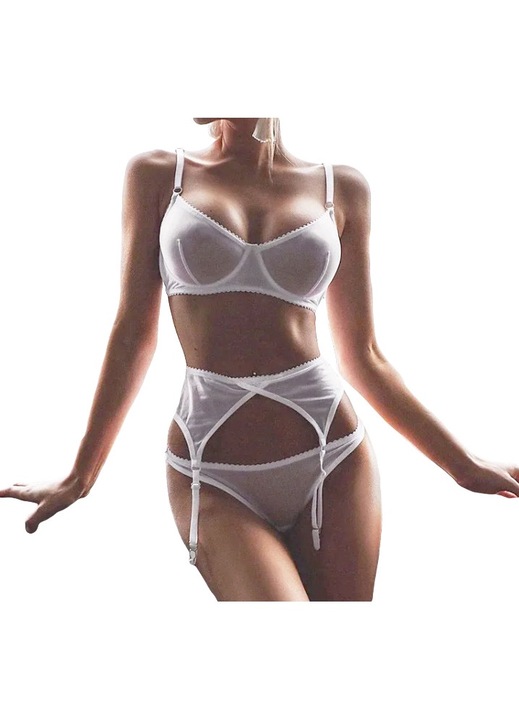 Fehérnemű szett, poliészter, fehér, Fehér