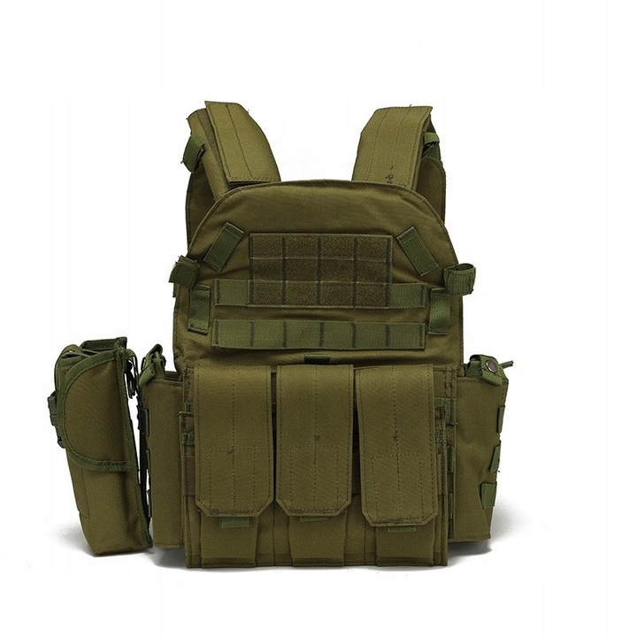 Vesta tactica Airsoft/Outdoor, Tesatura Oxford 600D, Reglabil, Verde masliniu
