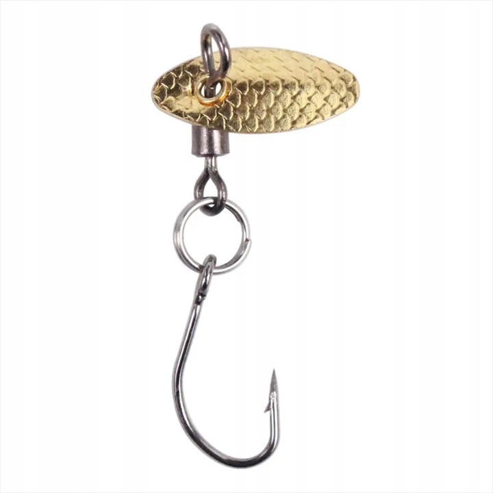 Мини блесна за риболов, Стомана, 13x12x5 mm, 0.4 g, Златист