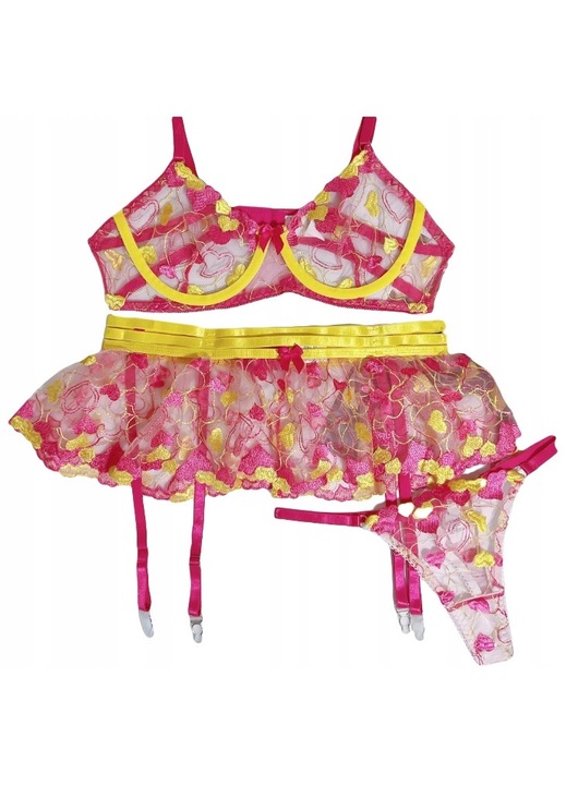 Női szexi fehérnemű szett, többszínű, S, poliészter