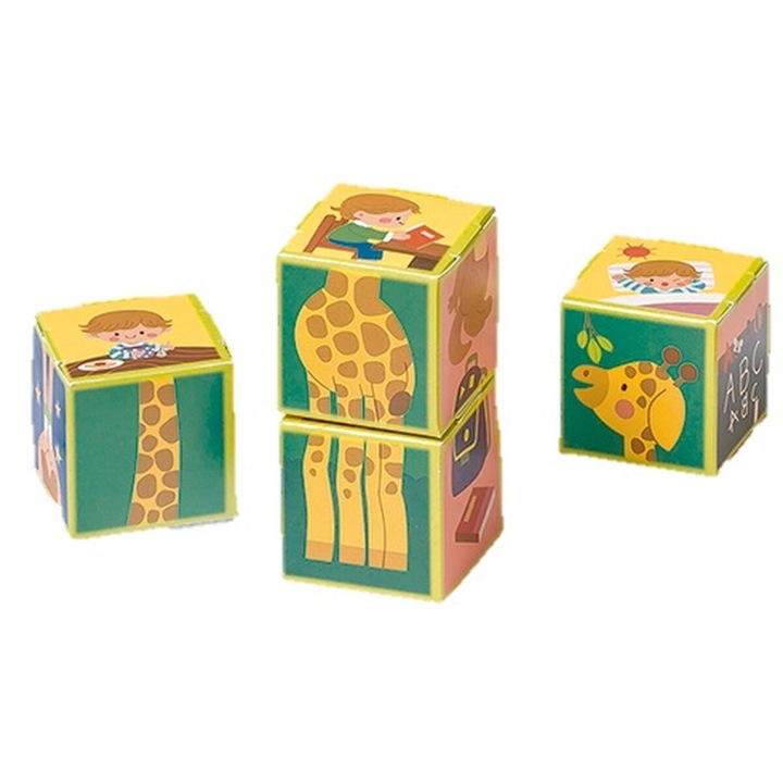 Set 4 Cuburi Joc educational Ravensburger, pentru prescolari, carton, +2 ani, 50cm, multicolor