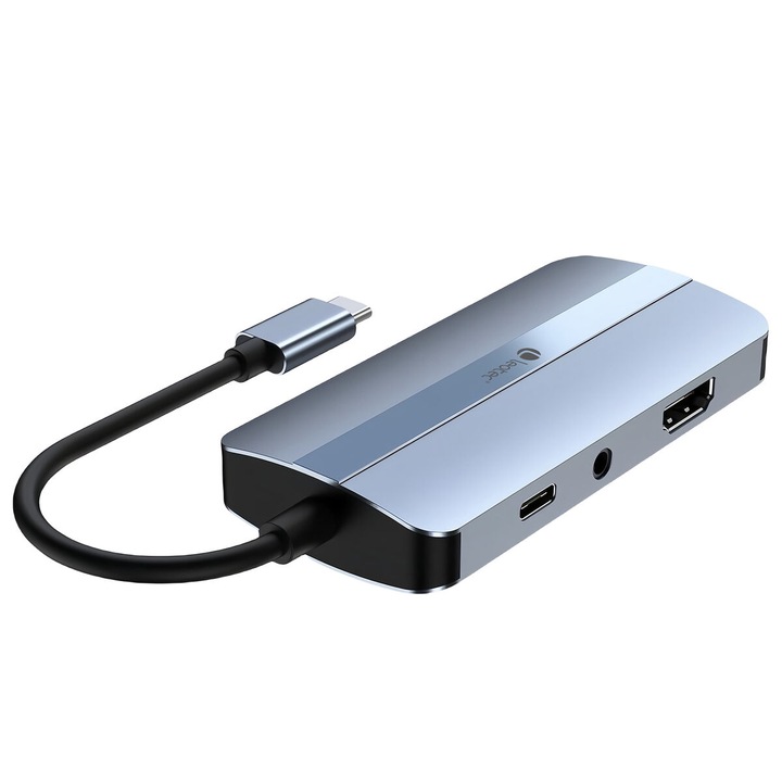 Dockstation Leotec LEDS04, HDMI, USB 3.2, VGA, Jack 3.5mm, gri