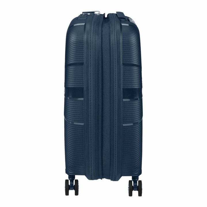 Valiza, American Tourister, 4 roti, albastru, 55x40x20 cm, 41L