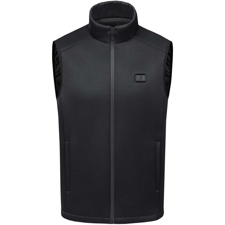 Geaca Electrica Incalzita Luka, Dublu Control, USB, Poliester, Negru, L