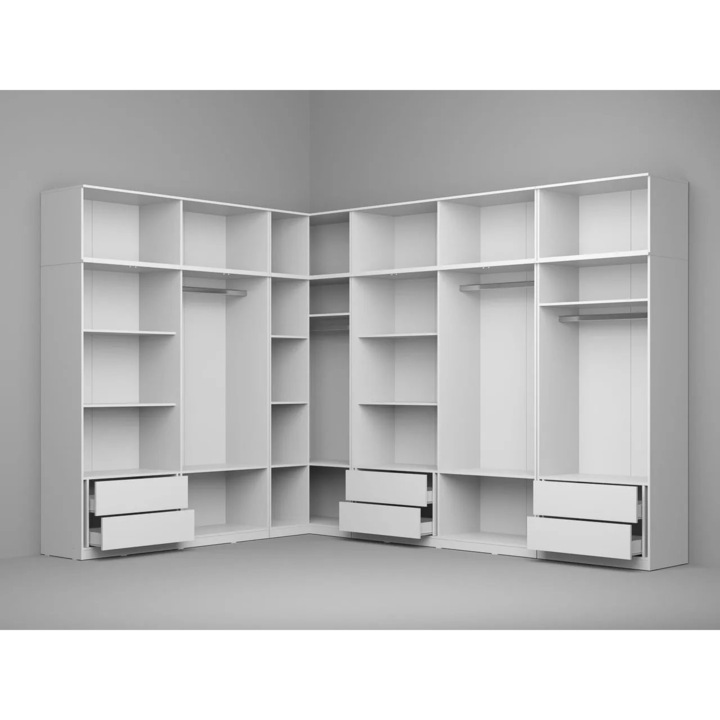 Dulap pe Colt, Carcasa, c36, Alb, Fara Usi, 251,2 x 336,4 cm