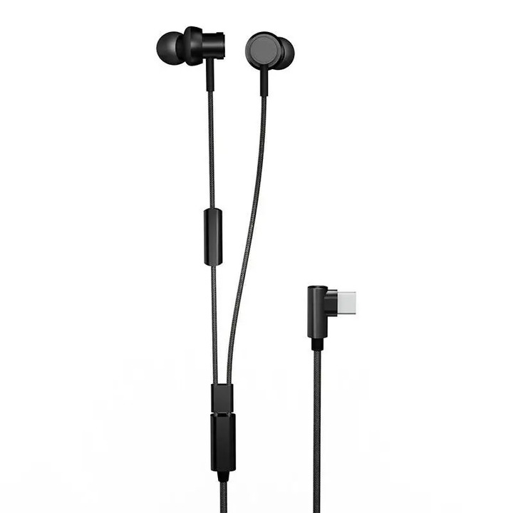 Casti audio cu microfon HiFuture Hi5, In-ear, Control pe fir, USB-C, Lungime cablu 1.2m, Negru