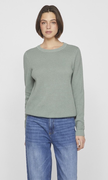Vila női zöld pamut pulóver, Ombre Zöld