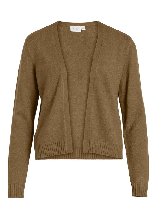 Zárás nélküli kardigán Vila, viszkóz/nylon, barna, Barna