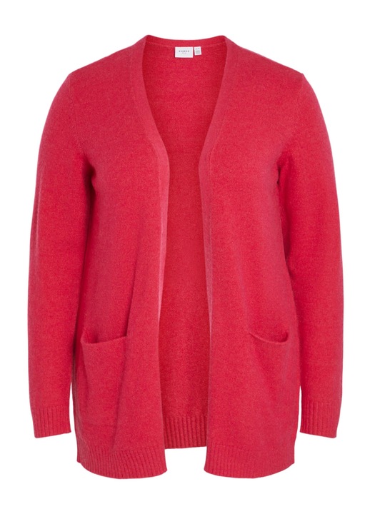 Vila zárás nélküli kardigán, nylon/poliészter, rózsaszín, Rózsaszín