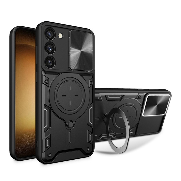 Husa pentru Samsung Galaxy S23 Plus cu protectie camera, Accesorio CamGuard Pro, Negru