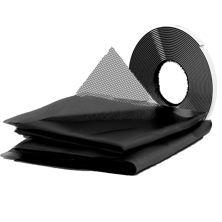 Ablakháló szúnyogok ellen tűkkel, Fekete, 130x150 cm