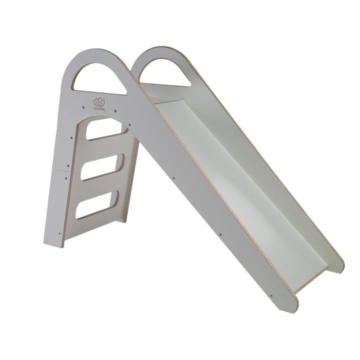 Tobogan pentru copii Meowbaby, Lemn, 87x46cm, Gri