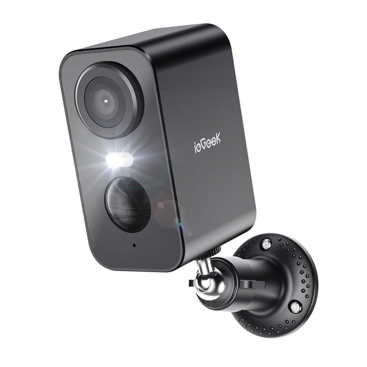 Camera de supraveghere ieGeek ZS-GX3S, 3MP, 2K, Rezolutie Full HD, Wi-Fi, Iluminare Nocturna, Interior/Exterior, vizibilitate nocturna color, detectarea miscarii, Audio Bidirectional pentru, Alexa, Negru