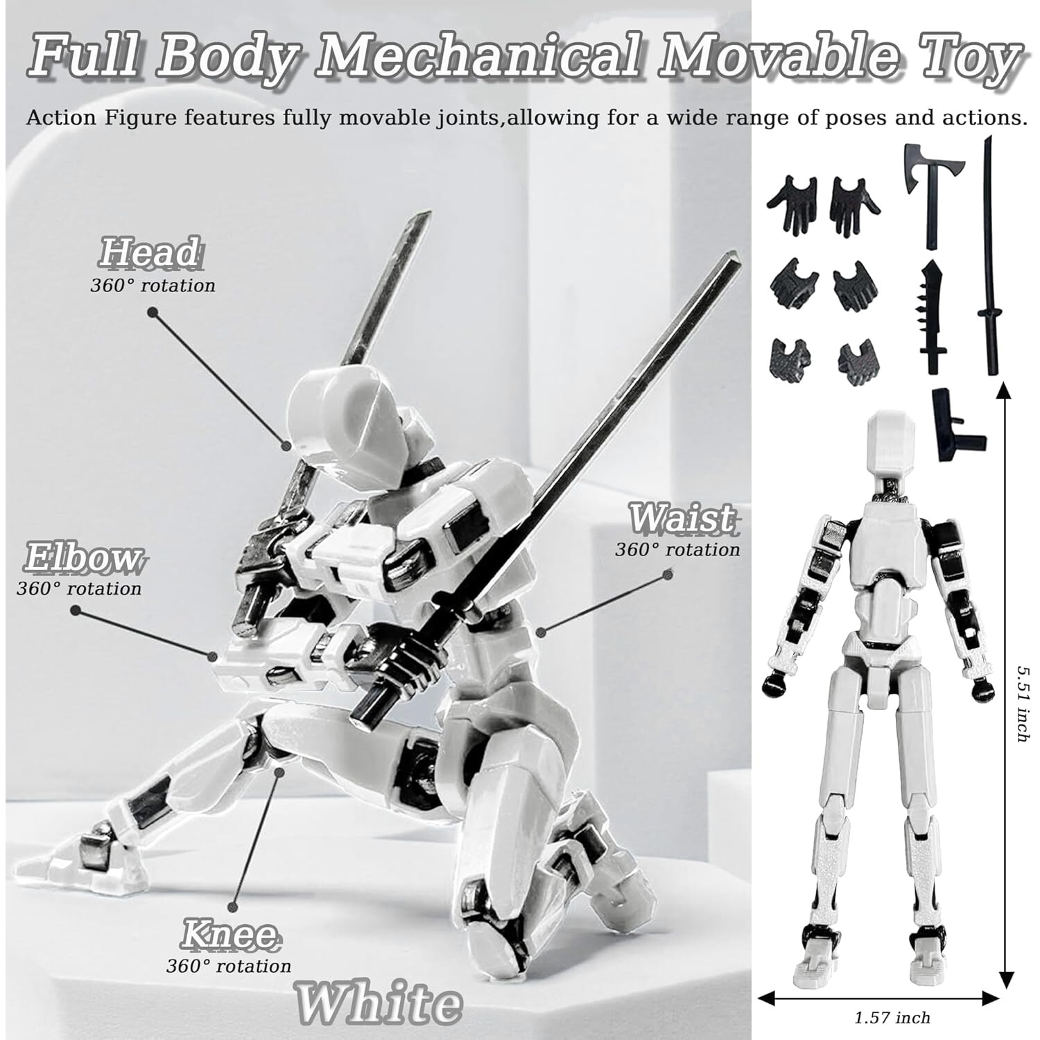 Set 3 figurina articulata tip robot Titan 13, Yingyun®, cu