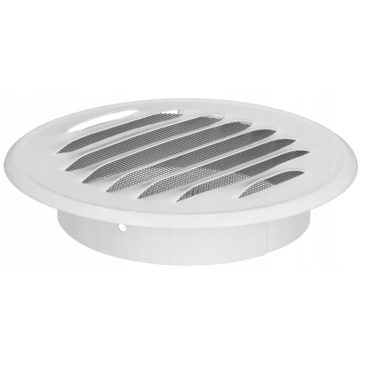 Grila de ventilatie Kotarbau, Metal, 125 mm, Alb