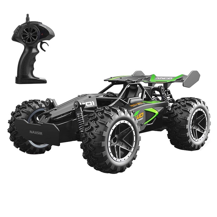 Офроуд RC автомобил, NAXSIR, 2,4 Ghz, индивидуални окачвания, USB зареждане, 1000 mAh, черен