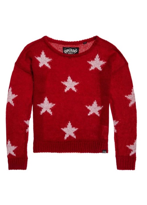Női pulóver, Superdry, Akril/gyapjú, Piros, S INTL