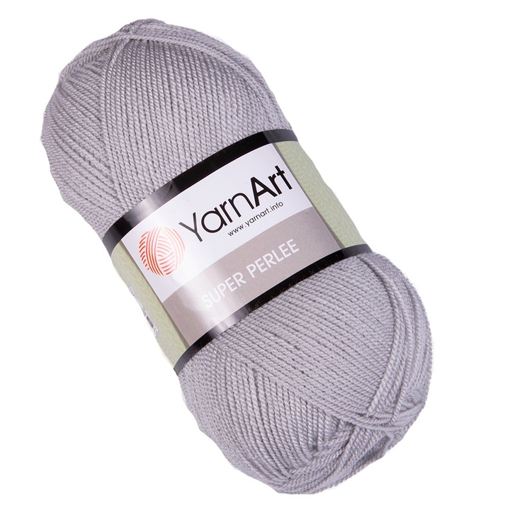 Fir Textil YarnArt Super Perlee 855, gri, pentru crosetat si tricotat, acril, 400 m