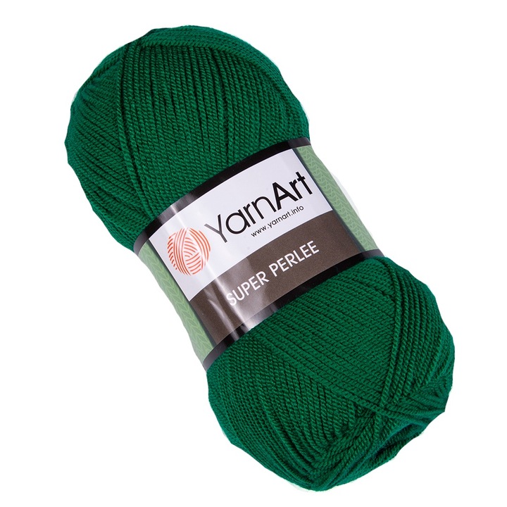 Fir Textil YarnArt Super Perlee 846, verde, pentru crosetat si tricotat, acril, 400 m